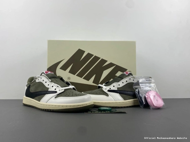 Official Maikesneakers 1 LOW DM7866-200 X JORDAN MEDIUM OG SCOTT TRAVIS OLIVE AIR 0716
